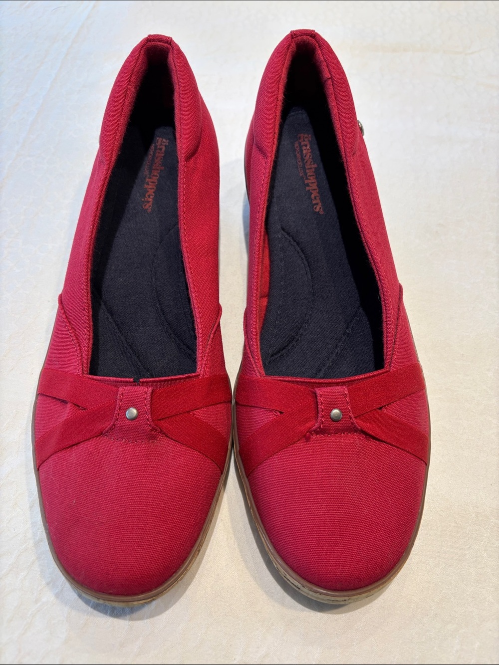 Grasshoppers Women's Red Wedge Slip-On Flats